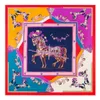 Foulard carré en soie sergé 100% pour femmes, Foulard Design européen, 130 130cm, imprimé cheval français, châles à la mode, enveloppes 1350J