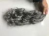 グレーの波状ブラジルの巾着人間の髪Ponytail Updo Grey Kinky Ponytail for黒人女性