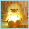 Gevulde pluche dieren speelgoed geschenken 30 cm lichtgevende gloeiende teddybeer vod poppen led licht kinderen adt kerstfeest voorkeur zee aaa879 drop delive