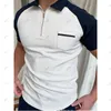 Мужские полосы оригинальной одноцветной рубашки для печати тактической сетки для гольфа дизайнер рубашки половых рубашек Вышитые рубашки с миксом цвета SH5645014