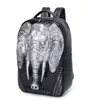 3D en relief hommes sac à dos voyage Punk Rock femmes sac à dos en cuir Grimace hibou crâne renard Lion motif sacs à dos drôle école sac à bandoulière