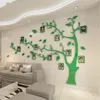 3D акриловое дерево фото рамка стены наклейки кристалл зеркало наклейки на наклейки на фоне телевизор стены самоль diy семьи фото рамка оформление стены 201106