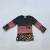 Girlymax Autunno / inverno abiti neonate mamma adulto grigio leopardo top t-shirt vestiti di cotone bambini manica lunga boutique LJ201111