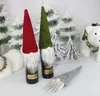Новый Рождественский подарок Сумка Украшения Санта-Клауса Вина Стеклянная бутылка для шампанского украшения вина