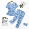 Plus size summer casual pajamas sets women Summer short sleeve cropped trousers cozy sleepwear women pyjamas 130kg 220115