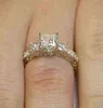 14K Rose Gold Princess Real Diamond Pierścionek dla kobiet Anillos Mujer Bizuteria Gemstone Femme Biżuteria Anel Pierścionki 211217