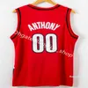 Mężczyźni Chepa Carmelo Anthony Jerseys 00 Basketball Damian Lillard 0 CJ McCollum 3 Czerwony czarny biały drużyna Kolor Kolor zszyty top q koszulki