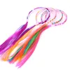 Arco-íris peruca cabeça cabelo Sticks para meninas do aniversário dos miúdos Cosplay hairband Trajes de festa decorações Acessórios Chritmas