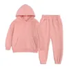 Boys Sports Sets Winter School Childrens Clothing Fleece Thicken Girls Tracksuit Hoodies Warm Student Teenager Sportswear 8 10 Y 211224