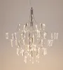 Modern Creative Simplicity Luzes Chandelier Sala de estar Personalidade Art Candelabro Iluminação LED Aço Inoxidável Cromo Candelabro Cristal