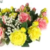 Real Touch Rose Sets Bouquet Latex Coated Silk Flower Hem / Bröllop / Marrig / Party Decoration Blomma Dekorativa Konstgjorda Blommor Y200104