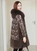 Kobiety Fur Faux Owce Prawdziwe Kobiece Long Vintage Shearing Duck Jacket Kobiety Odzież 2021 Koreański Z Kapturem W dół Coat 919273