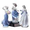 European Ceramic Beauty Figurine Hem Desktop Furnishing Crafts Decoration Western Lady Girls Porcelain Handicraft Ornament Wed T2300N