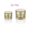 5G 10G Goud Lege Ronde Acrylcrème Jar Container Kleine Sample Cosmetische Pot, Golden Eye Cream Cosmetics Packaging Tin Fles