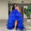 royal blue high low dress