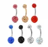 Bell Jewelry 14G Anelli per ombelico in acciaio inossidabile Screw Bar Cz Body Piercing Belly Button Ring Donna Ragazze Helix Cartilagine Ea
