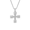 Hip Hop Iced Out Zircon Cross Necklace Pendant Gold Silver Plated Bling Bling Punk Jewelry Gift223O