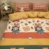 Boys Girls Bedding Set Fashion Flat Sheets Adult Children Bed Linen Duvet Quilt Cover Pillowcase Cute Cartoon Bear Bedding CX220315