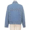 Kvinnor Jean Jacket Coat Ytterkläder Höst Vinter Denim Top Womens Toppar Mode Coats Solid Kvinnor Kläder KLW5205