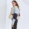 TWOTWINSTYLE Casual Lambswool Patchwork Denim Veste Pour Femmes Revers À Manches Longues Court Tops Femme Mode Nouveaux Vêtements Automne 201106