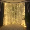 6m x 3m 600 LED Home Outdoor Holiday Boże Narodzenie Dekoracyjne Ślub Xmas String Fairy Curtain Garlands Strip Party Lights Y200903