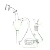 Glass Hookah Recyler Bong/Rig Bubbler for smoking 8inch Height with 14mm female and bowl 320g weight BU017