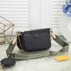 مجموعة متعددة Pochette مكونة من 3 قطع أكسسوارات حقائب مصمّمة محفظة كتف عبر الجسم حقيبة ساعي زهور 3 قطعة حقيبة كروسبودي سوداء ووردية نقية