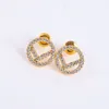 Classic Hoops Stud Designers Earring Diamond Earrings Luxury Designer Jewelry Women Circle Letter F Studs Love Bracelets Hoop Mens 2202222WU
