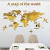 European Version World Map Acrylic 3D Wall Sticker For Living Room Office Home Decor World Map Wall Decals Mural for Kids Room 201106