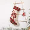 Christmas Stockings Socks Santa Elk Printing Linen Candy Gift Bag Fireplace New Year Xmas Tree Decoration JK2011PH