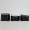 20 x 120 g reizen Alle zwarte cosmetische pot pot make-up gezicht crème container fles 4oz verpakking met plastic deksels