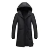 doudoune manteaux pour hommes noir veste d'hiver vêtements Épais Zipper Polyester Blanc duvet de canard Long Casual marque parka 201128