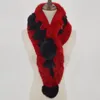 Зимний шарф, женский натуральный шарф с настоящим кольцом, 2 шарика, шейный платок из натурального кроличьего меха 2010274863878