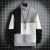 Onnestun Sweater Men Winter Hoogwaardige Stitching Design Desheater Sweater Lange mouw gebreide pullover Casual Sweater Man Tops 201126