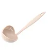 Dual Purpose Lepel 2 in 1 met Filter Soep Gietlepel Tarwe Straw Lange Handgreep Lepels voor Koken Keuken Colander Keukengereedschap