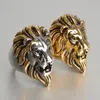 Clusterringen 2023 Gold Silver Color Lion 's Head Men Hip Hop Fashion Punk Animal Ring Ring Mannelijke Hiphop Jewelry Gifts