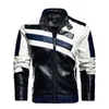 Men's Trendy Motor Leather Jacket Outwear Men Winter Fashion Casual Biker PU Jacket Coat Man Slim Leather Bomber Jacket 211222