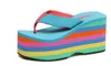 Wholesale Flip 2024 Flops Women Sandals New Thick Bottom Platform Slippers Slope Beach Female Rainbow Colorful Slipper I5io# 64839