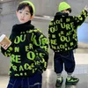 Sales Boys Sweatshirts Letter Pattern Arrivals Winter Fleece Warm O-Neck Long Sleeve T Shirt Tops Korean Teenage Clothes 220209