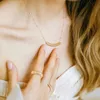 Цепочки из чистого серебра 925 пробы, ювелирные изделия для женщин, кулон с заклепками, ожерелье из розового золота, милый прекрасный дизайн, Fine Luxury279n
