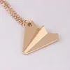 Origami Plane Necklace Collier Aircraft Airplane Long Chain Maxi Necklaces Paper Jewelry For Women Statement Necklace