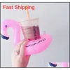 Inflatable Toy Drinks Cup Holder Watermelon Flamingo Pool Floats Coasters Flotation Devices For Kids Pool Beach Party Bath Toy Fcmm6