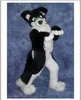 Halloween Long Fur Black Husky Dog Mascot Costume Fox Adults Animal Fancy Suit Unisexe