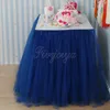 Navy Blue Tulle Tuulle Tutu Table Skirt for Wedding Decoration Tulle Tutu Skirt Home Scensile Party Baby Shower Wedding Gift 201130