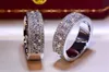 Fashion Female Band ring Sparkling stones Jewelry Pave White Topaz CZ Diamond Eternity Rings Lady Fashion Women Wedding For Lovers1528346