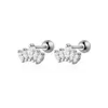 Real 925 Sterling Silver Crown Screw Beads Stud Earrings For Women Children Baby Girls Minimalist Jewelry