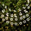 Décorations de Noël 1 mètre pendentifs en bois guirlandes breloques ornements d'arbre de Noël décorations suspendues1