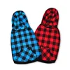 Grand Chien Vêtements Pet Pull Rouge Bleu Chien Grille Vêtements Chaud Amovible Chiot Mignon À Capuche Manteaux Plaid Vestes Hoodies 6 Tailles 201127