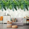 Self-Adhesive Wallpaper Modern 3D Tropical Rainforest Banana Leaf Pastoral Murals Living Room Bedroom Waterproof 3D Wall Sticker