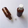 10 pcs 40x100 mm Empty Brown Glass Bottle Essential Oil Jar DIY 50 ml Liquid With White Plastic Safety Screw Cap